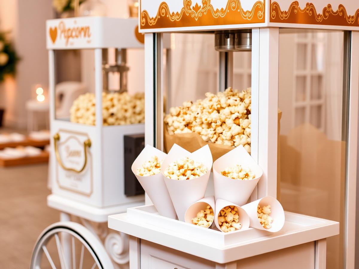 Barraquinha de pipoca gourmet com cones